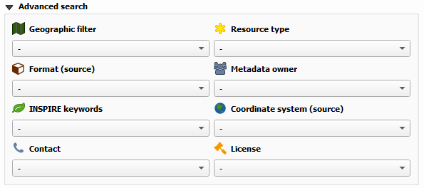"Advanced search - all filters"