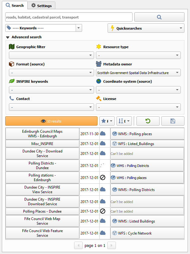 "Search form without any filter"